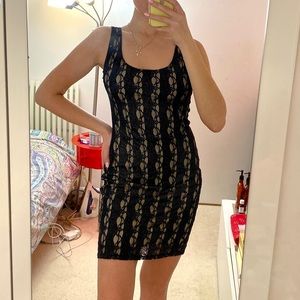 Soprano Lace Nylon Black Beige Party Dress